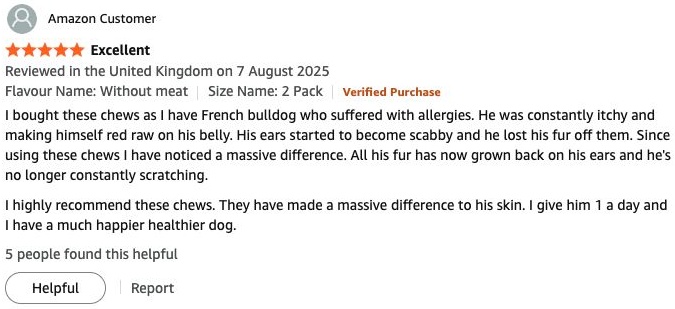 Genuine Amazon customer review screenshot