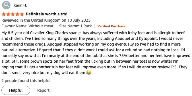 Genuine Amazon customer review screenshot