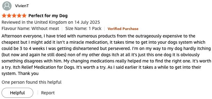 Genuine Amazon customer review screenshot