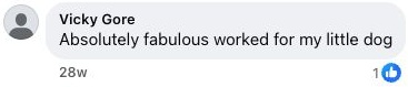 Genuine Facebook customer comment screenshot