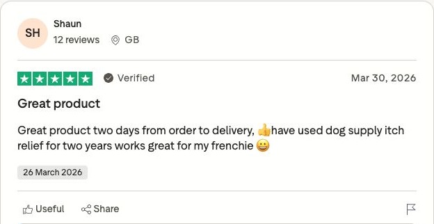 Genuine Trustpilot customer review screenshot