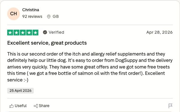 Genuine Trustpilot customer review screenshot