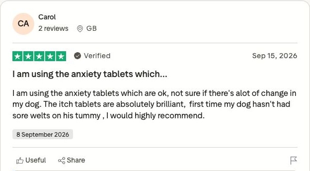 Genuine Trustpilot customer review screenshot