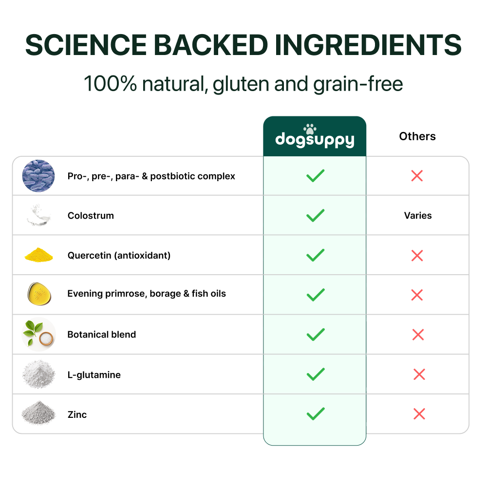 DogSuppy ingredient comparison chart